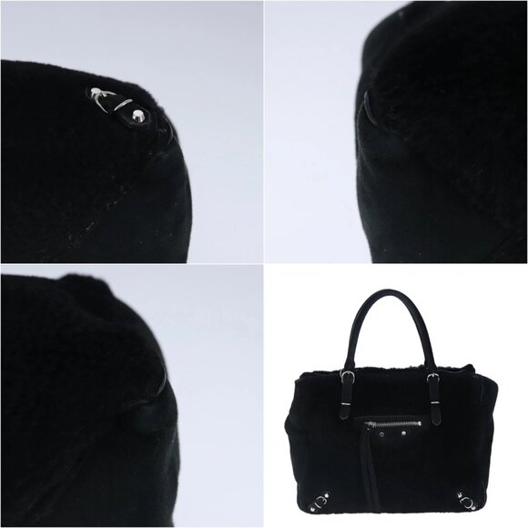 BALENCIAGA Hand Bag Suede 2way Black Silver 305572 Auth ki5224V - Picture 15 of 15